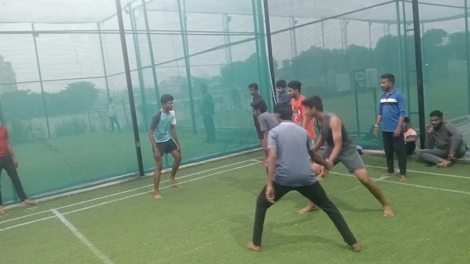 A daytime game in full swing on the turf